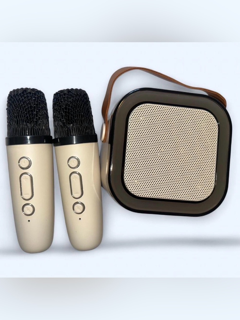 Mini Karaoke Party Set K12 RGB Lights 2 Wireless Mics Bluetooth Portable Speaker